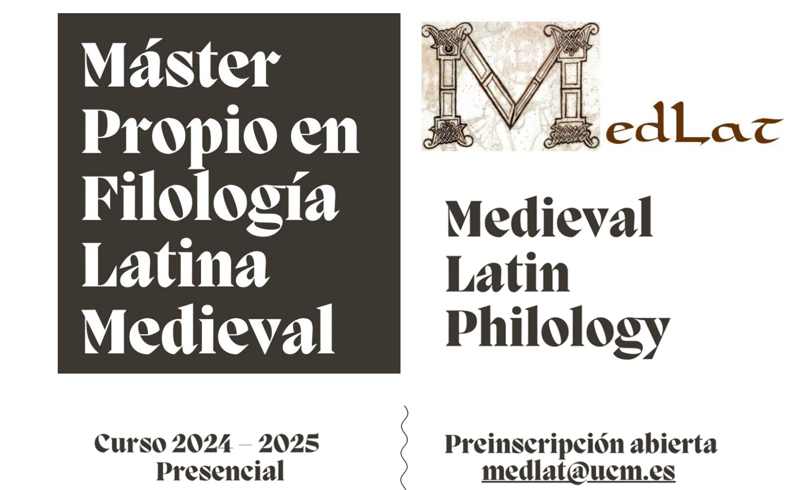 Preinscripción abierta: Máster de Formación Permanente en Filología Latina Medieval